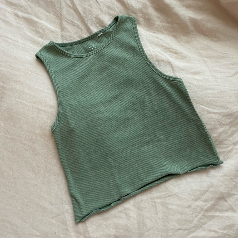 Pacsun Basics Green Ribbed Tank